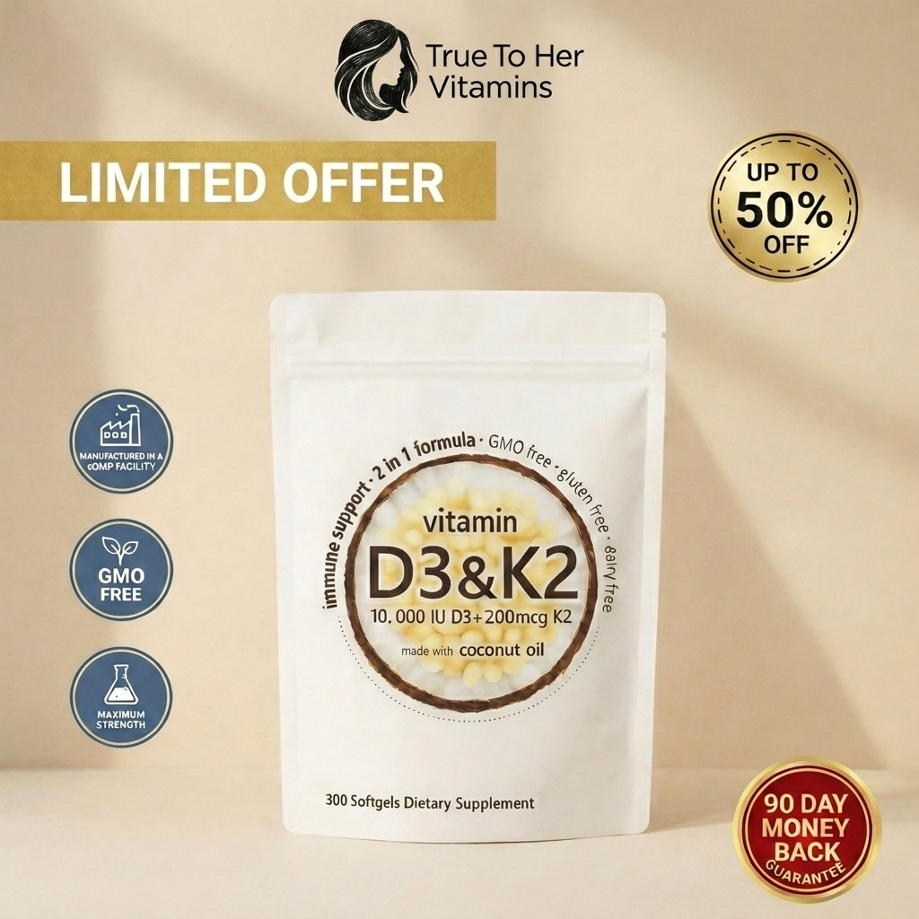 True To Her Vitamins 10,000iu D3 & K2
